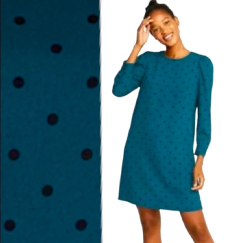 Dress shirt green black polka dots LongSleeve knee fashion old navy